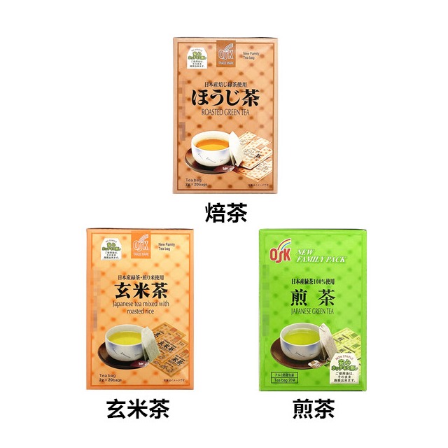 +東瀛go+ 小谷穀粉 OSK 焙茶/煎茶/玄米茶 20袋入 茶包 綠茶 玄米茶 茶飲 日本必買 日本原裝