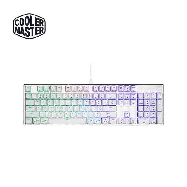 酷碼Cooler Master SK652 紅軸矮軸RGB機械式鍵盤(白)