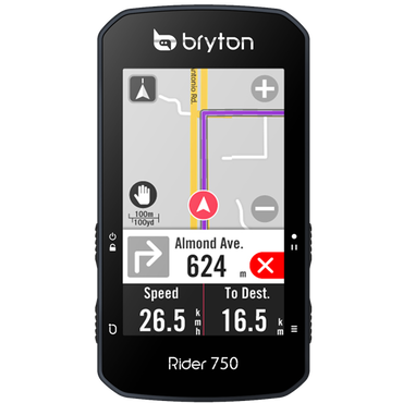 Bryton Rider 750T GPS自行車訓練記錄器 (內含智慧心跳/踏頻/速度感測器及延伸座)