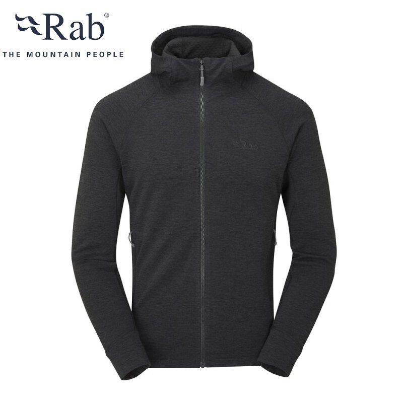 Rab|英國|Nexus Hoody 男輕量保暖中層外套/Thermic™ G Fleece/QFF-70 黑