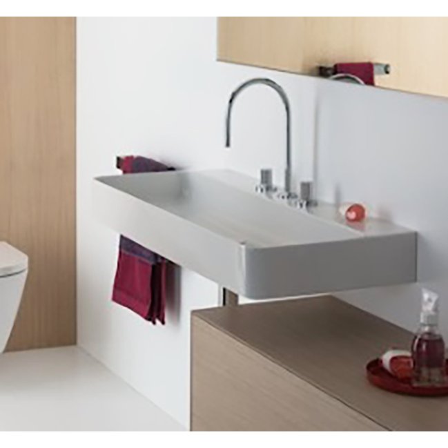 [新時代衛浴] 瑞士LAUFEN檯面盆75*42cm，超薄邊可壁掛可做浴櫃-藍鑽陶瓷81028.5
