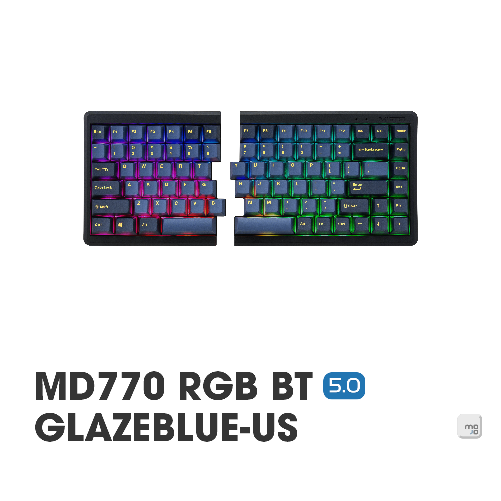 |MOJO| Mistel Barocco MD770 RGB BT 5.0 釉藍 無線藍牙 人體工學 分離式機械鍵盤 CHERRYMX軸 US Layout 黑/茶/青/紅軸