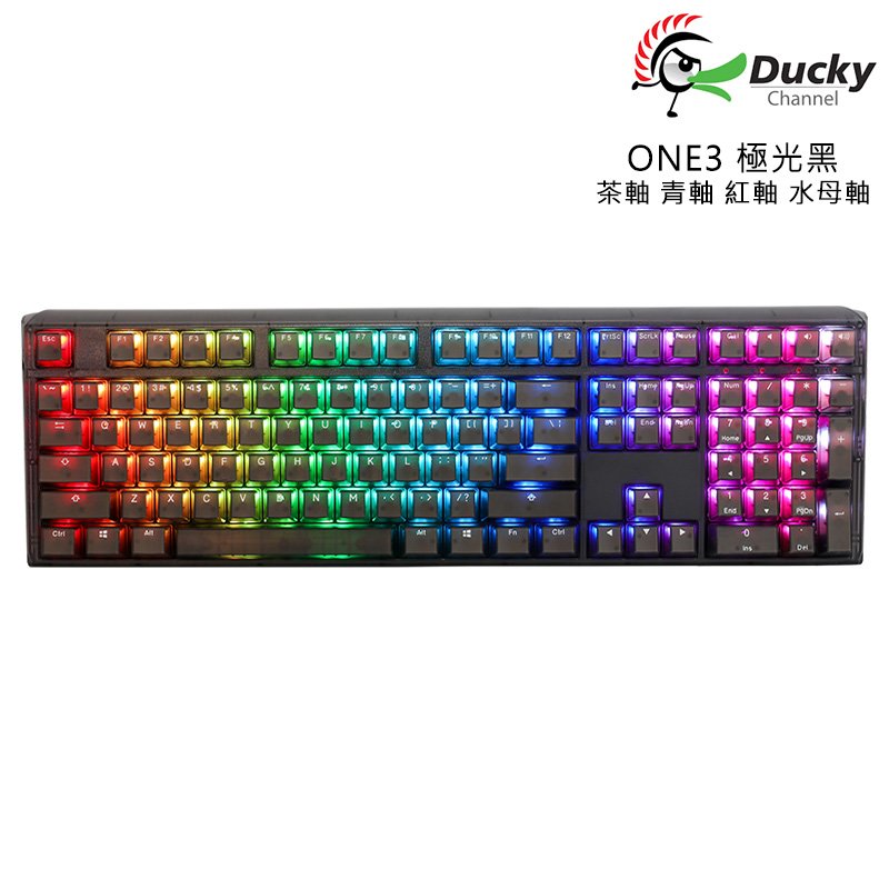 DUCKY 創傑 DKON2108ST ONE3 Aura 極光黑 中文 RGB 透光二色 108鍵 機械 鍵盤 茶軸 青軸 紅軸 水母軸