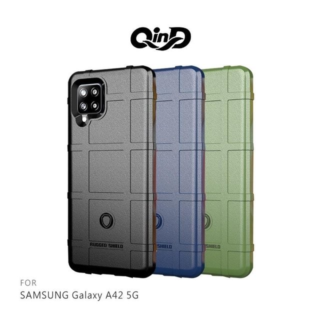QinD SAMSUNG Galaxy A42 5G 戰術護盾保護套 背蓋式 手機殼【出清】
