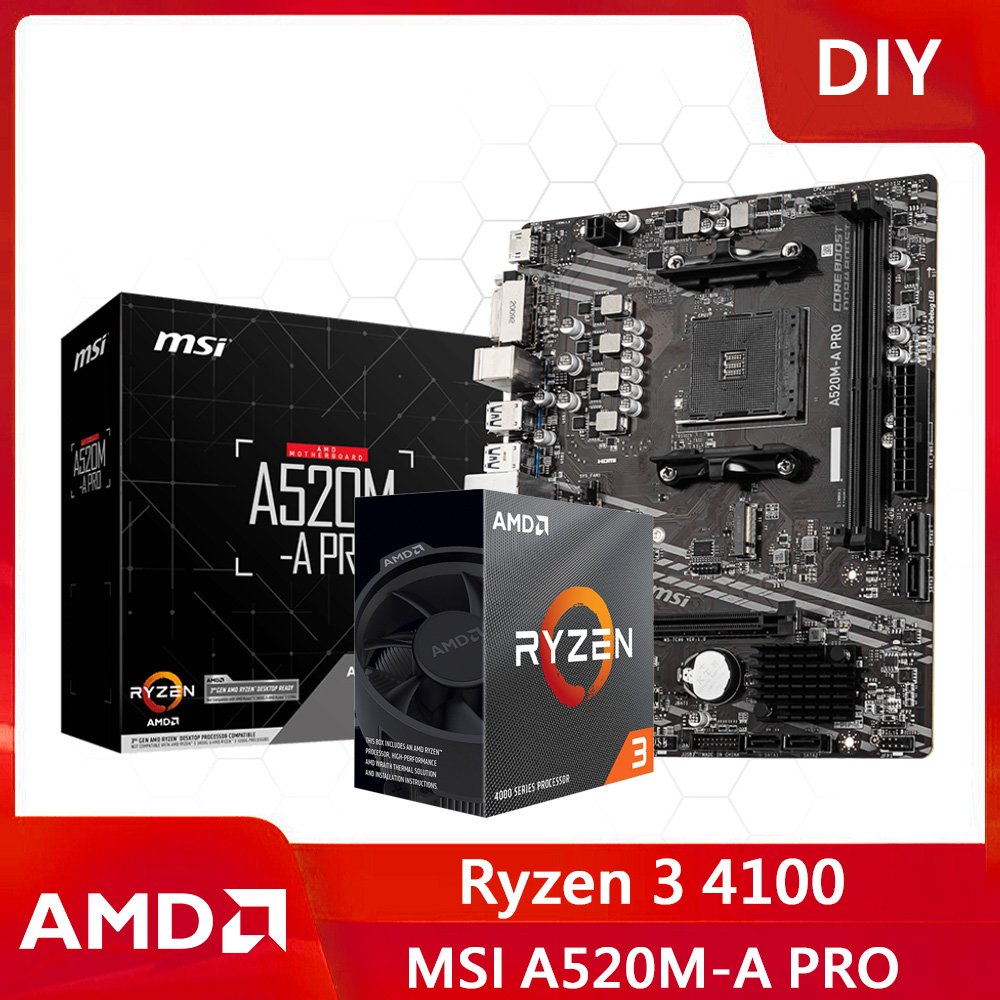 DIY套餐】AMD Ryzen 3 4100+微星A520M-A PRO 主機板- PChome 商店街