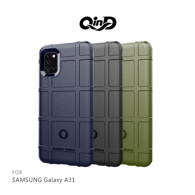 QinD SAMSUNG Galaxy A31 戰術護盾保護套 鏡頭加高 保護套 手機殼【出清】【出清】