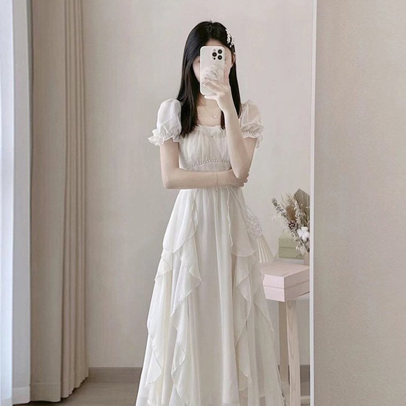 長裙 法式高級感仙女連身裙女夏季2023新款服裝超仙公主裙溫柔風子洋裝