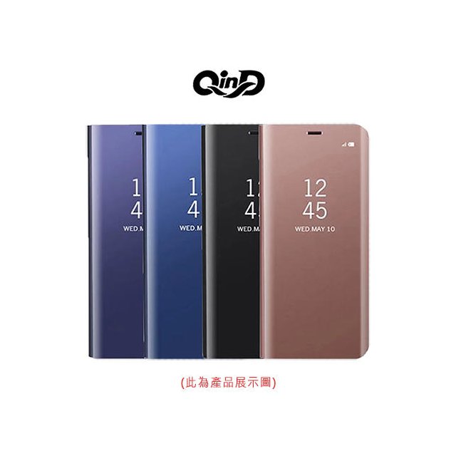 QinD HUAWEI Y9 Prime 2019 /P Smart Z 透視皮套 鏡面電鍍殼【出清】