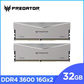 Acer Predator Pallas DDR4-3600 32G(16G*2)(CL18) 超頻桌上型記憶體