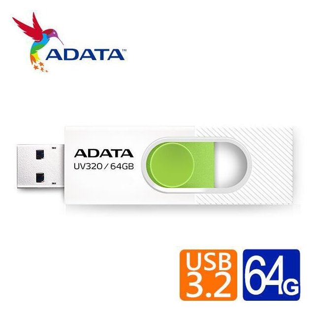 【1768購物網】威剛 UV320/64GB USB3.2隨身碟(白) ADATA (捷元 J0018684)