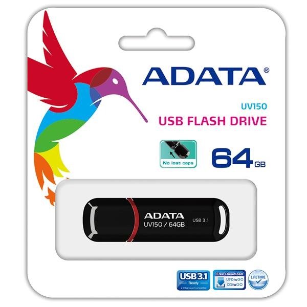 【1768購物網】威剛 UV150/64G USB3.2行動碟(黑色) ADATA (捷元 G5568) 隨身碟