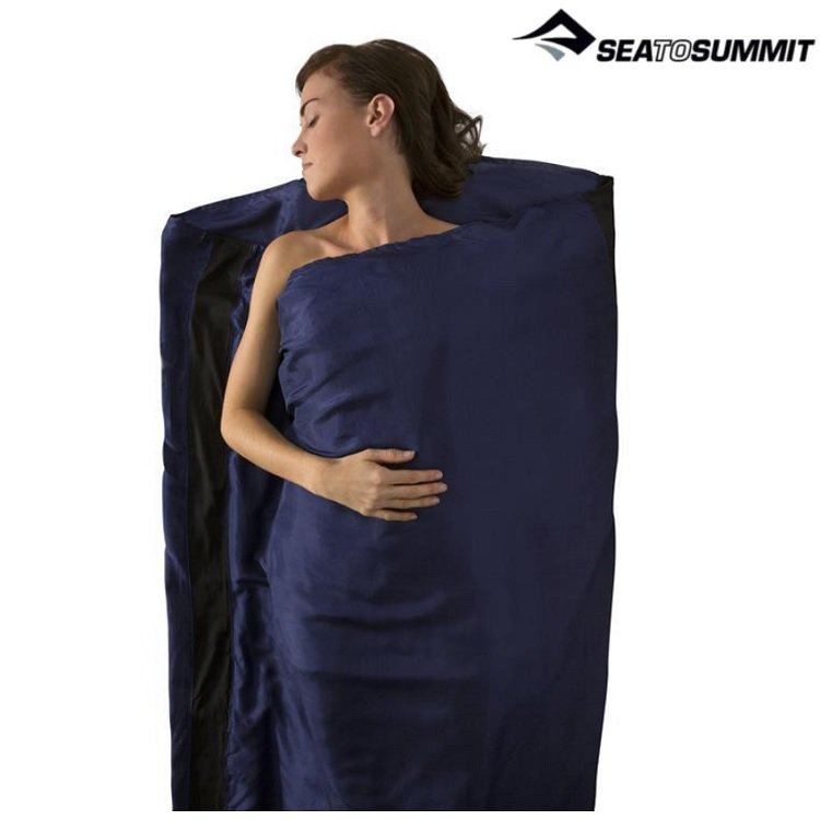Sea to Summit 彈性絲質睡袋內套/睡袋配件 Premium Silk Liner STSASILKCSSTD NB 深藍