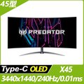 Acer Predator X45 曲面電競螢幕(45型/3440x1440/240hz/0.01ms/OLED/Type-C)