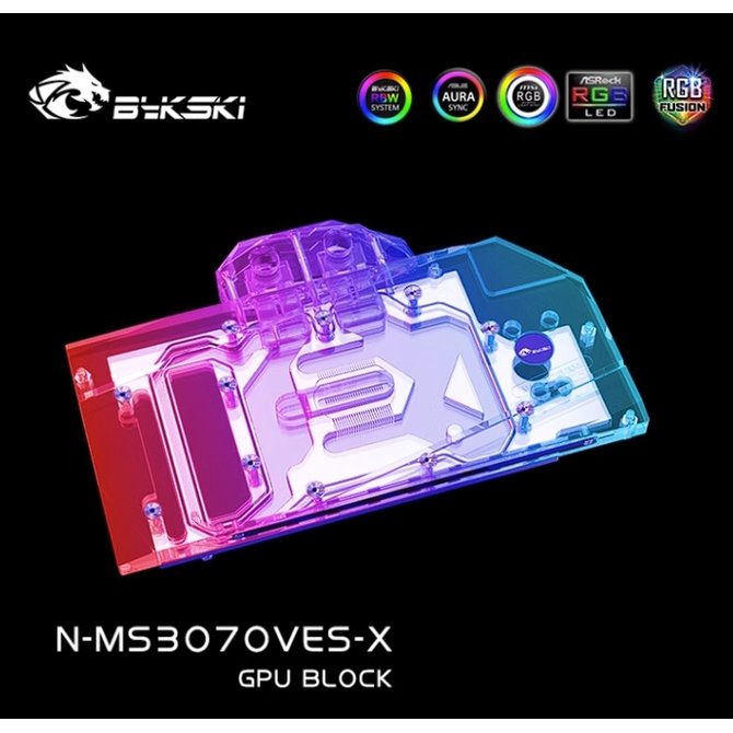 Bykski N-MS3070VES-X 顯卡水冷頭支援微星RTX3070 VENTU 系列