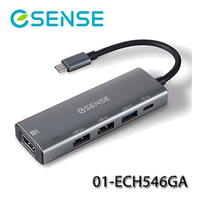 【MR3C】含稅附發票 eSENSE 逸盛 H546 Type-C TO HDMI/USB/PD 轉接器 擴充埠