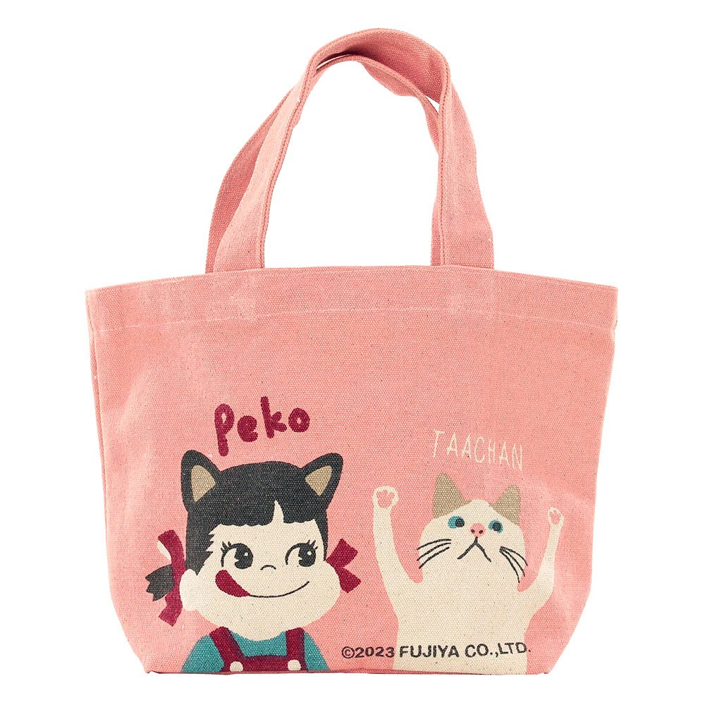 Peko 不二家牛奶妹 貓咪 托特包 手提包 100%棉 日本正版