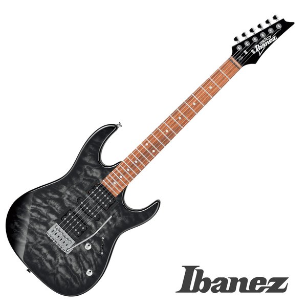 【非凡門市】Ibanez GRX70QA 小搖座電吉他 / 透明黑色 / 公司貨