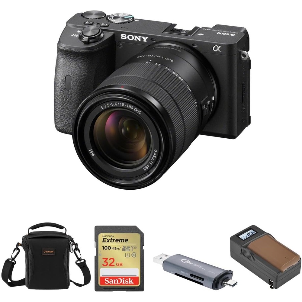 [3美國直購] Sony Alpha a6600 數位相機 Camera with 18-135mm Lens, Bundle with 32GB Memory Card