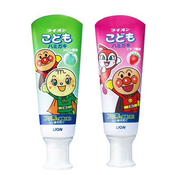 日本獅王麵包超人牙膏40g (哈密瓜/草莓)