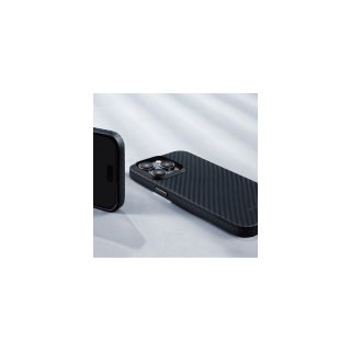 【PITAKA】iPhone15 Pro 航太纖維磁吸軍規手機殼黑灰款