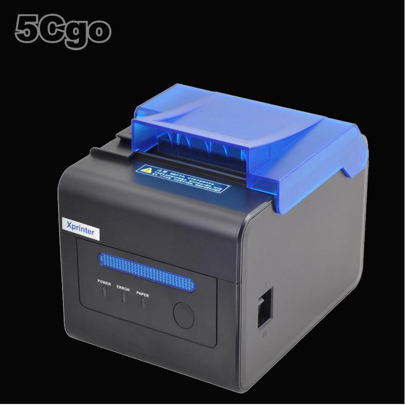 5Cgo【智能】Xprinter芯燁XP-C2008小票據熱敏印表機80mm帶切刀後廚網口小票機 USB+串口+網口 含稅