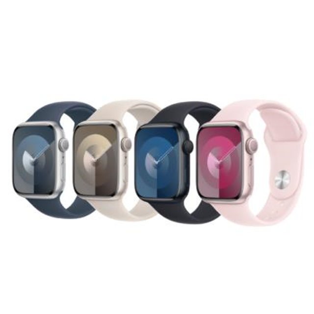 Apple Watch S9 GPS 45mm 鋁金屬錶殼+運動型錶帶 M/L_ 台灣公司貨 + 贈二