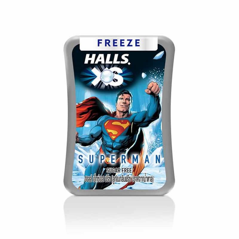 泰國必買 HALLS XS無糖薄荷糖 限量版超人(薄荷口味) /蜘蛛人包裝(黑櫻桃/藍莓口味) 12.6g
