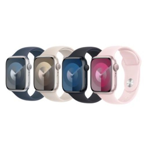 Apple Watch S9 GPS 41mm 鋁金屬錶殼+運動型錶帶 M/L _ 台灣公司貨 + 贈二