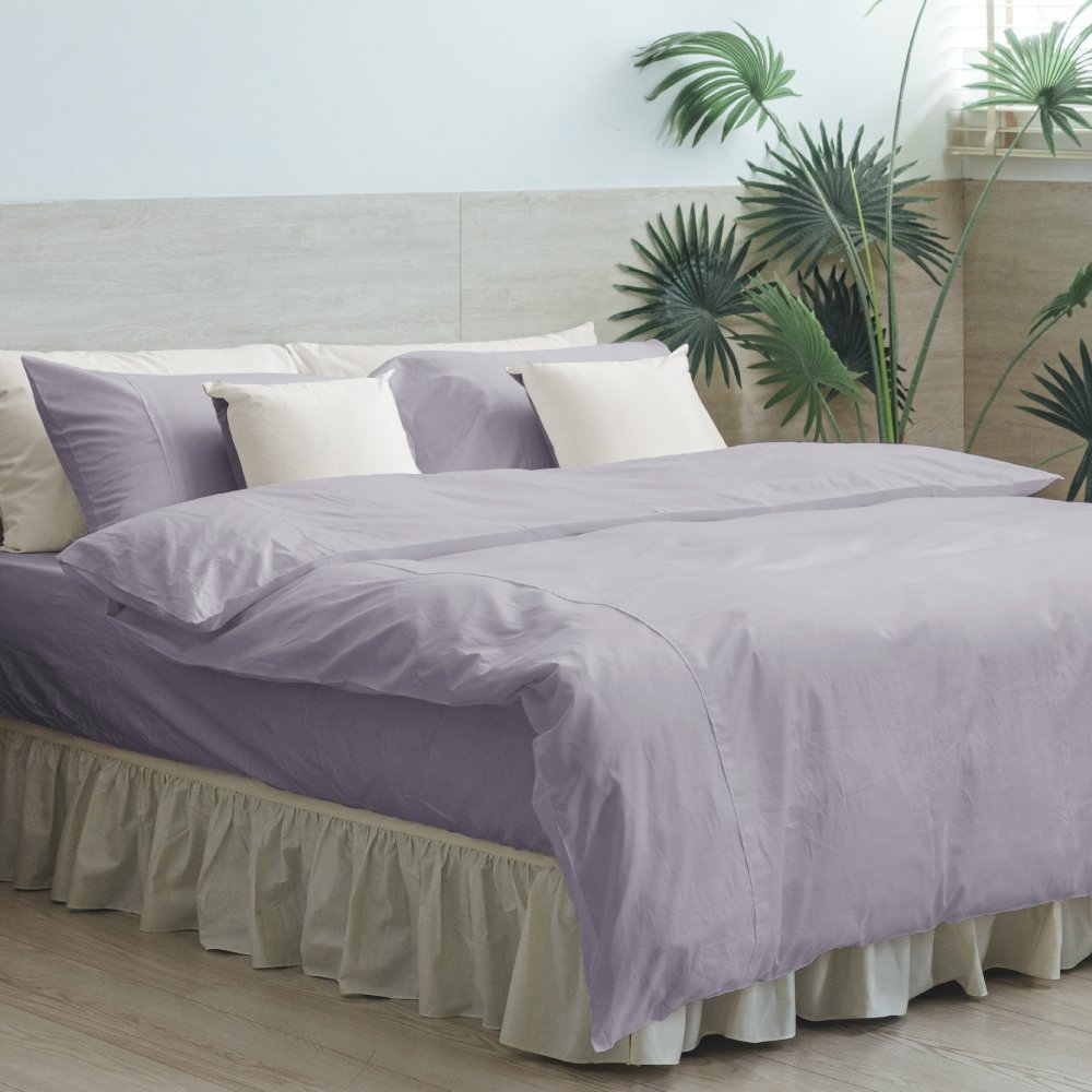 《60支紗》雙人床包薄被套四件式【芋紫】Magic Colors-100%精梳棉-LITA麗塔寢飾
