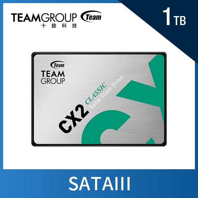 TEAM十銓 CX2 1TB 2.5吋 SATA III SSD ( T253X6001T0C101 ) 內接固態硬碟(SSD)