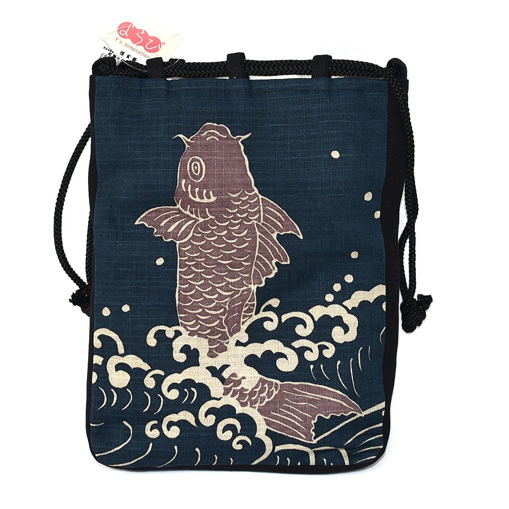 鯉魚 和風棉質 束口袋 信玄袋 手拿包 日本製