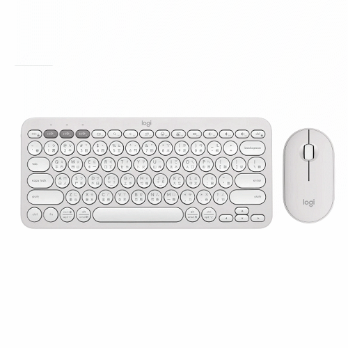 羅技 Pebble 2 Combo 無線藍牙鍵盤滑鼠組-珍珠白 920-012269