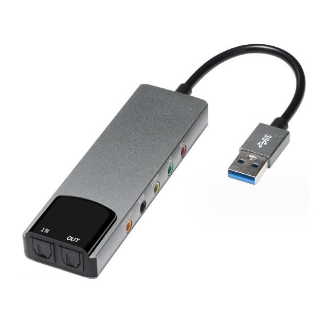 【勁昕科技】鋁合金USB光纖SPDIF聲卡電腦外置多功能支援AC-3 DTS 5.1聲道