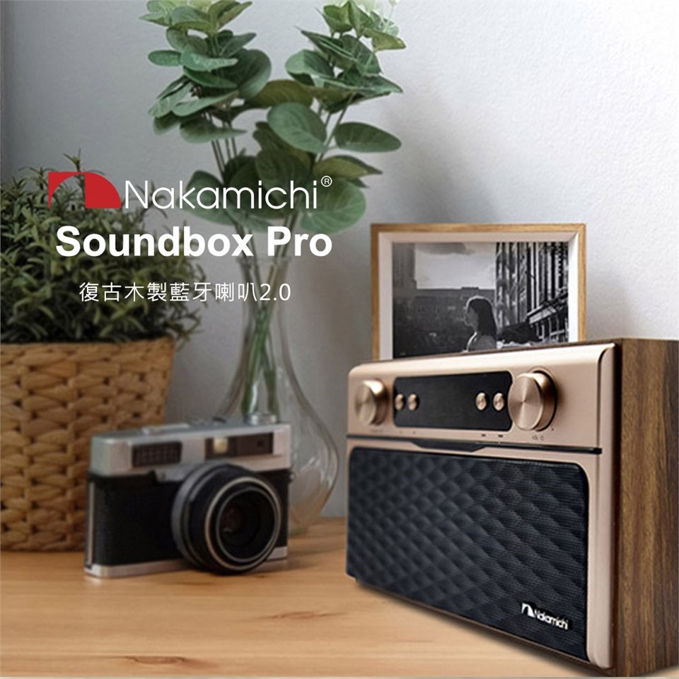 志達電子 日本 【NAKAMICHI】Soundbox Pro 2.0 復古木製藍牙喇叭(FM/SD/USB/AUX)