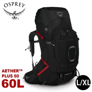 【OSPREY 美國 男 Aether Plus 60 專業登山背包《黑L/XL》60L】自助旅行/雙肩背包/行李背包