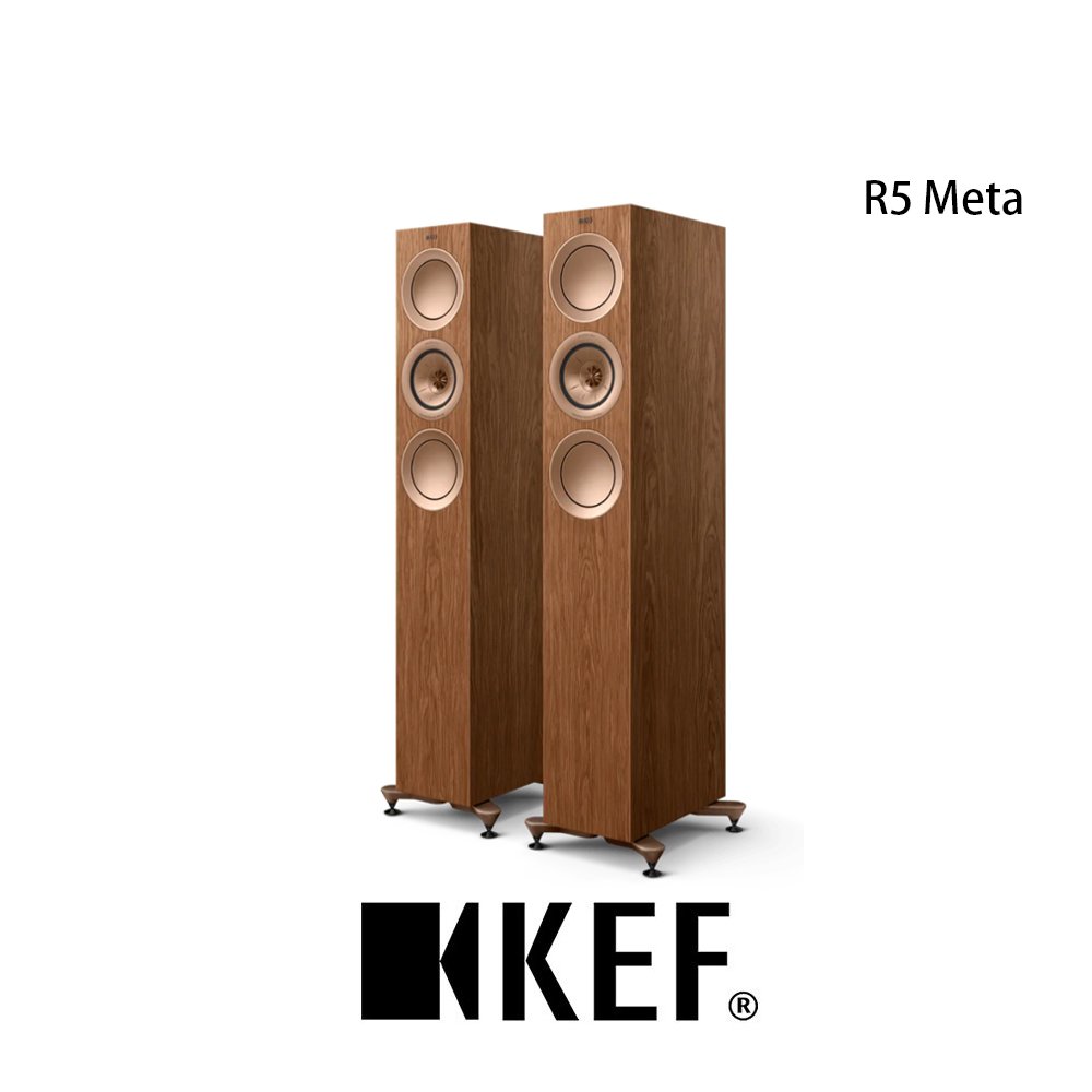 英國 KEF R5 Meta 小型的三音路落地式揚聲器 核桃木 台灣公司貨