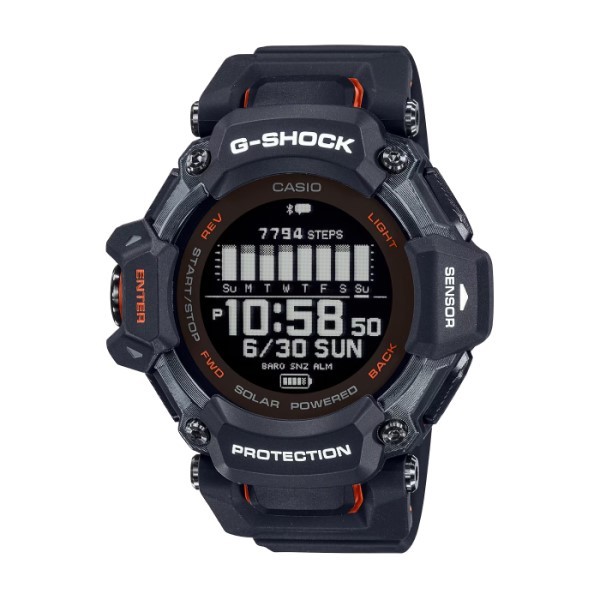 【CASIO G-SHOCK】G-SQUAD系列進階運動腕錶-黑紅款/GBD-H2000-1A/台灣總代理公司貨享一年保固