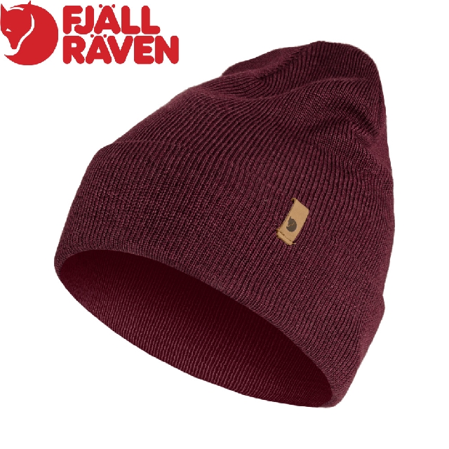 【Fjallraven 小狐狸 Classic Knit Hat 針織羊毛帽《深石榴紅》】F77368/保暖帽/毛帽/冬季帽