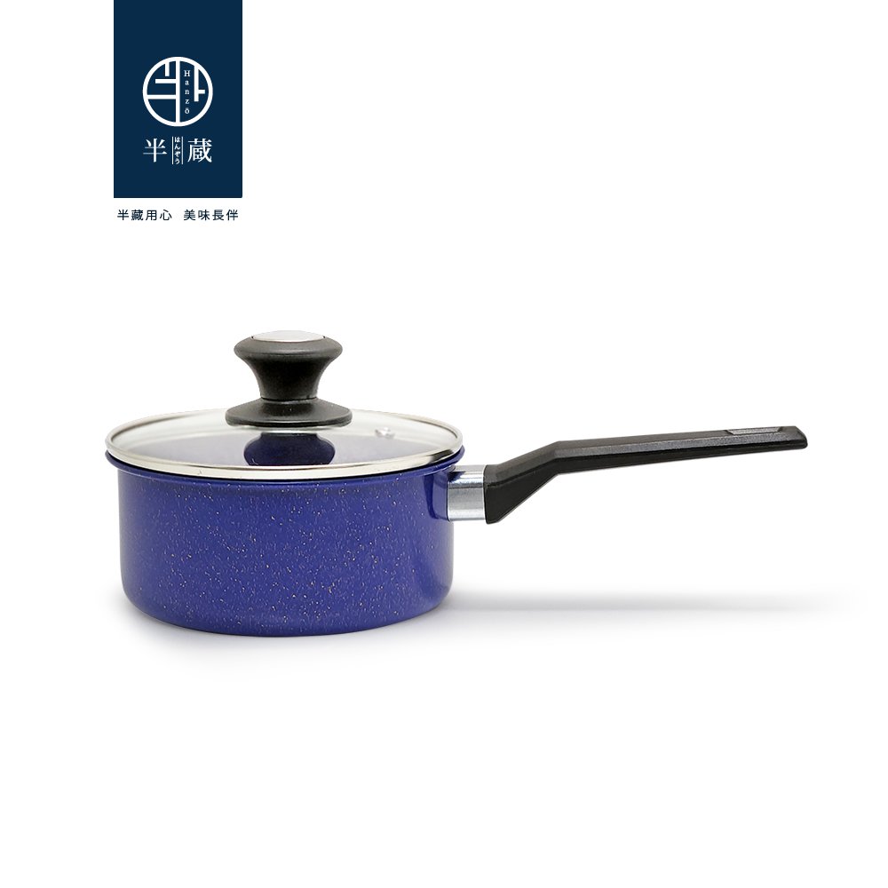 【日本半藏】藍藏鐵奶鍋組16cm(含蓋)