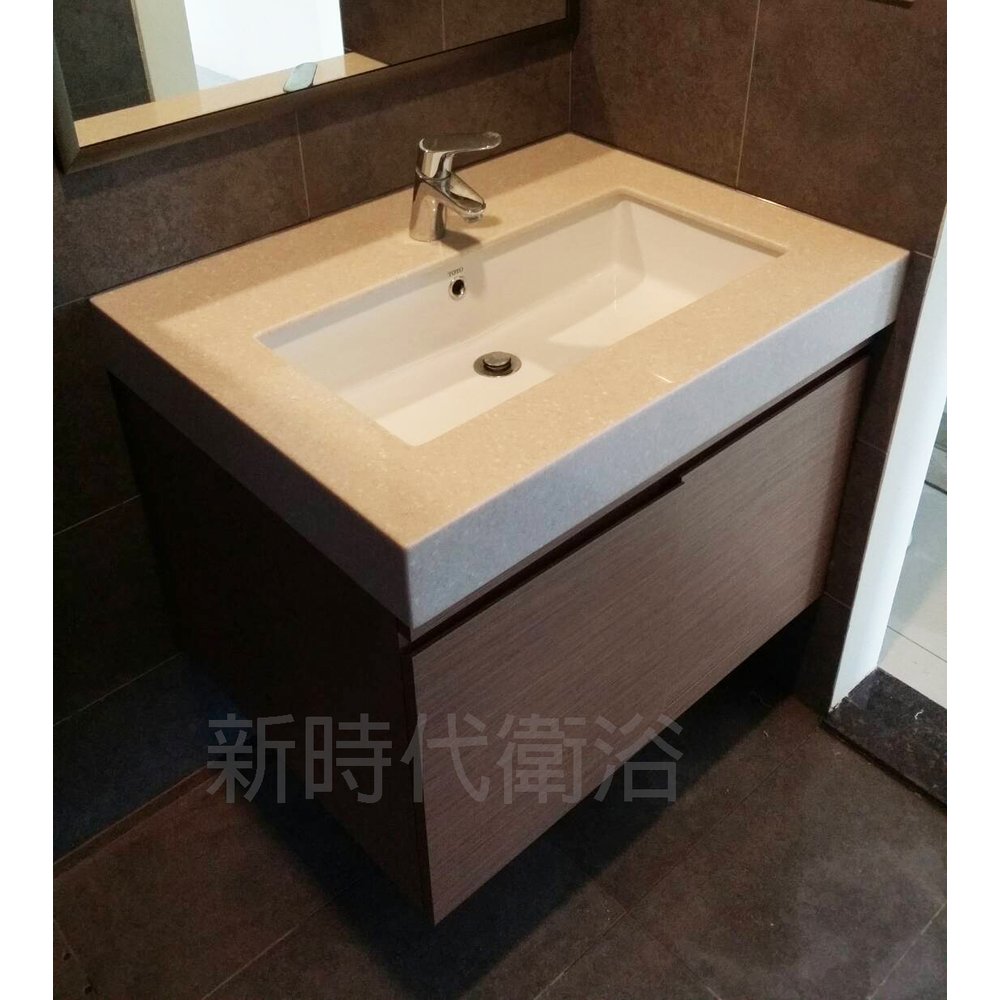 [ 新時代衛浴 ] TOTO-LW595GU下崁臉盆訂製浴櫃，專業浴櫃工廠顏色樣式都可客製