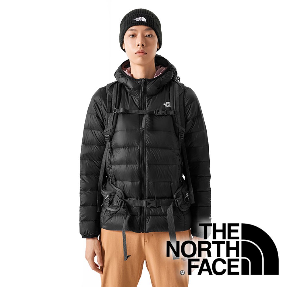 【THE NORTH FACE 美國】女雙面羽絨保暖連帽外套(FP700)『黑/淡紫』NF0A83OK 戶外 露營 登山 健行 休閒 時尚 保暖 連帽外套