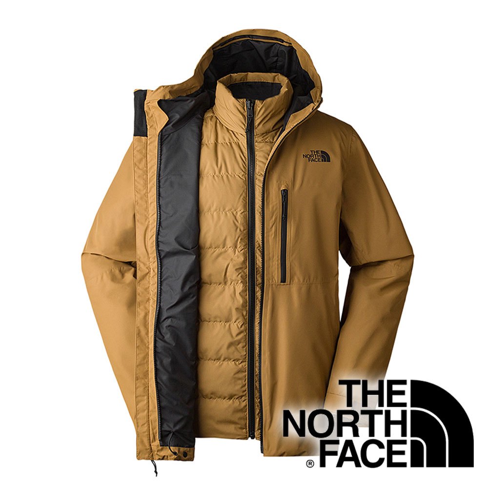 【THE NORTH FACE 美國】男DRYVENT防水兩件式外套(FP600)『布朗棕』NF0A83SL 戶外 露營 登山 健行 休閒 時尚 防水 兩件式外套