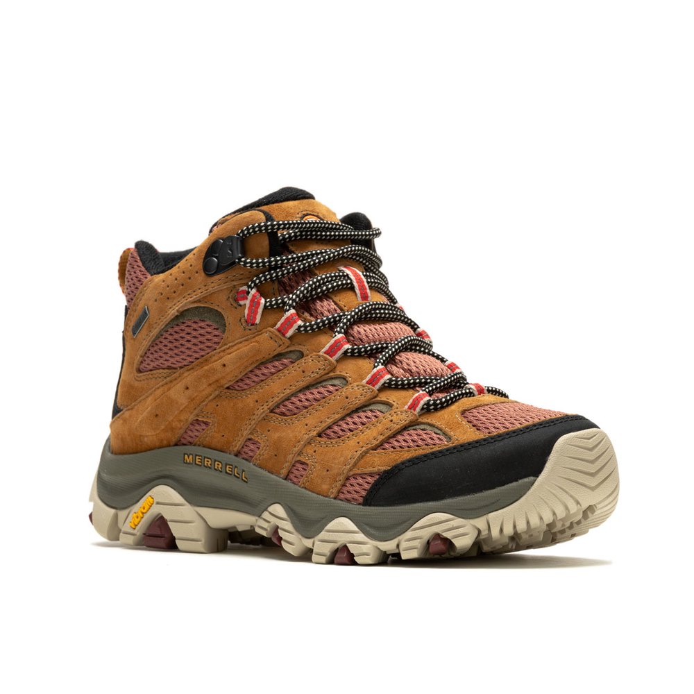 Merrell|美國|Moab 3 Mid女中筒健行登山鞋/黃金大底/Gore-tex ML037498 土黃