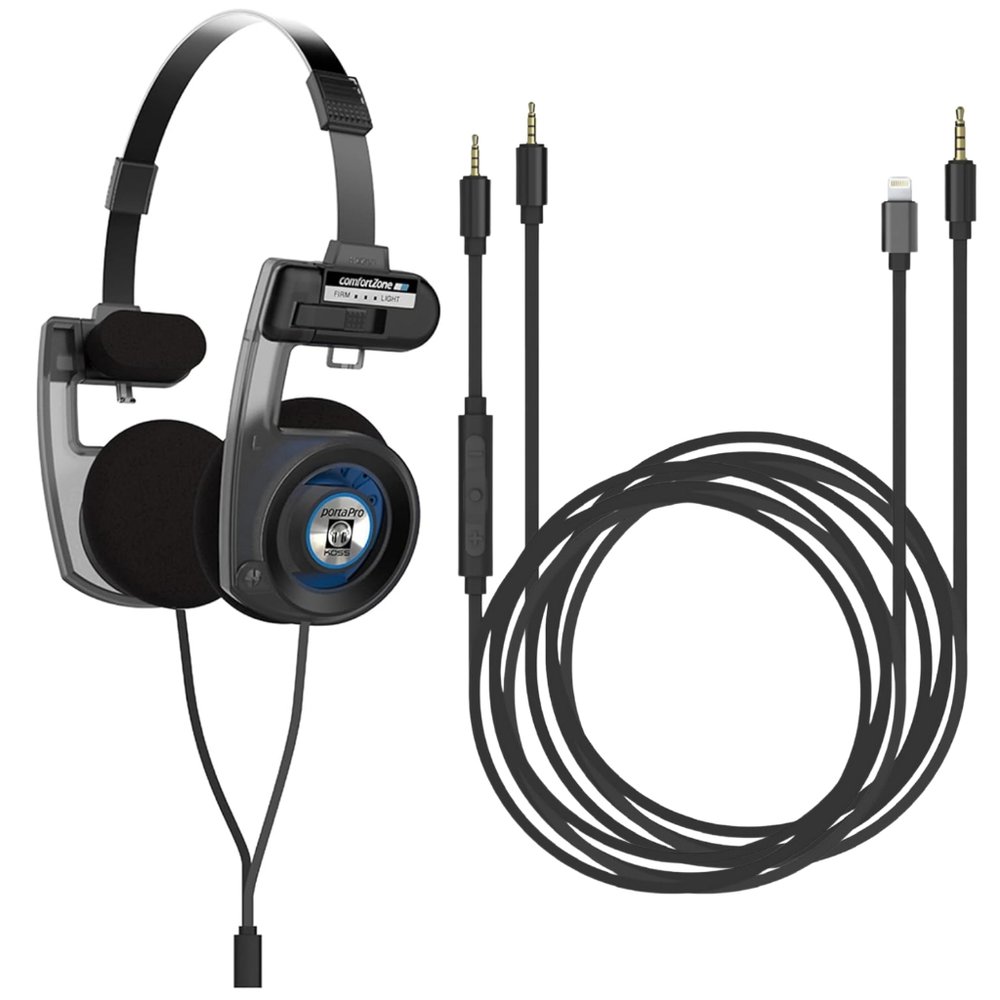 Koss Porta Pro Utility (+Lightning線套餐) 3.5mm插頭 頭戴式耳機 可換線設計 含3.5轉2.5mm 1.2m音源線 收納袋