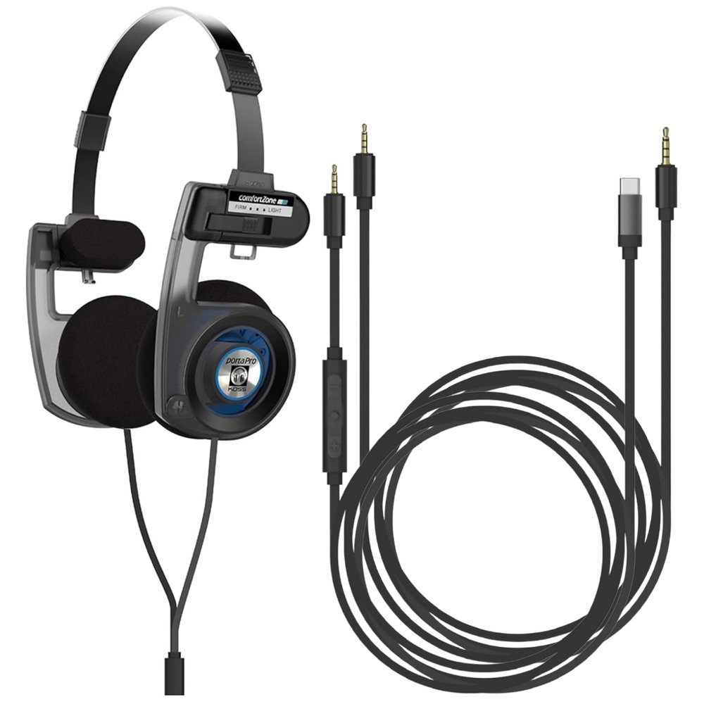 Koss Porta Pro Utility (+USB-C線套餐) 3.5mm插頭 頭戴式耳機 可換線設計 含3.5轉2.5mm 1.2m音源線 收納袋 On-Ear Headphones