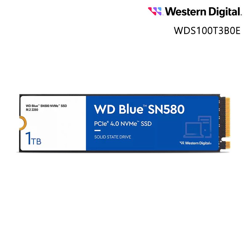 WD 威騰 藍標 BLUE SN580 1TB M.2 PCIe Gen4 固態硬碟 WDS100T3B0E