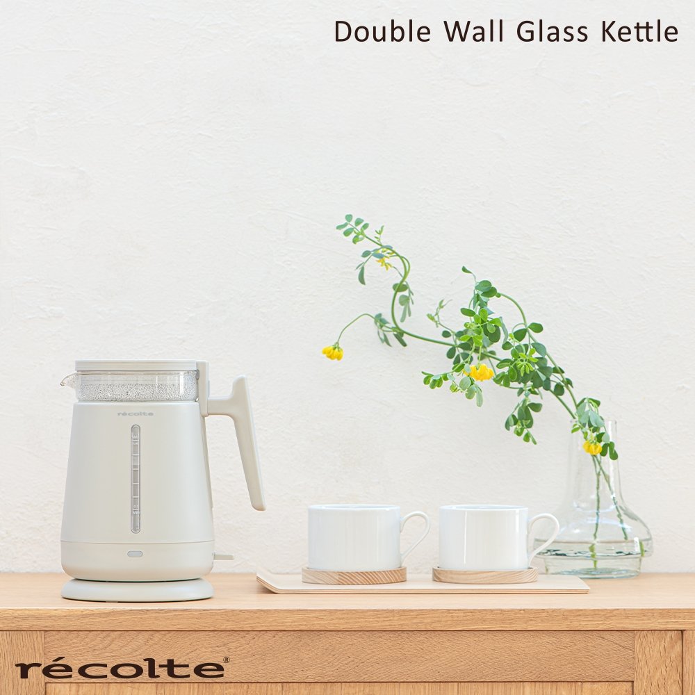 Recolte Double Wall Glass Kettle RDG-1 Gray