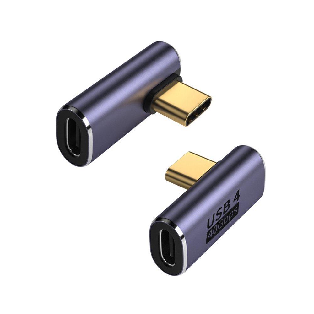 USB4 Type-C 40Gbps 多功能轉接頭Type-C C公轉C母-中彎(SR3074)
