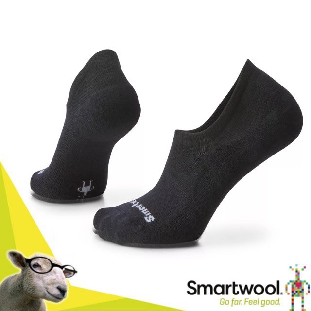 【SmartWool】美麗諾羊毛 減震日著隱形襪(Merino Wool)/運動襪.彈性排汗跑步襪/SW001995-001 黑色