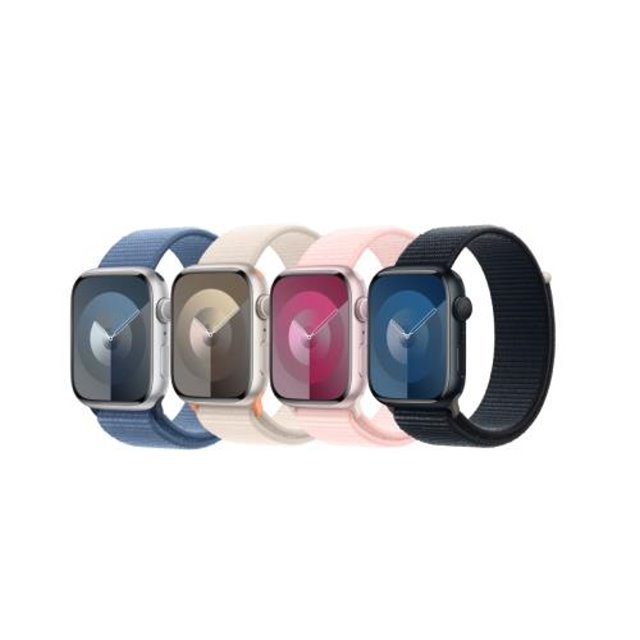 Apple Watch S9 GPS 41mm 鋁金屬錶殼+運動型錶環 (S/L) _ 台灣公司貨 + 贈二